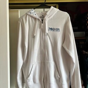 Pandora White Zip-Up Hoodie